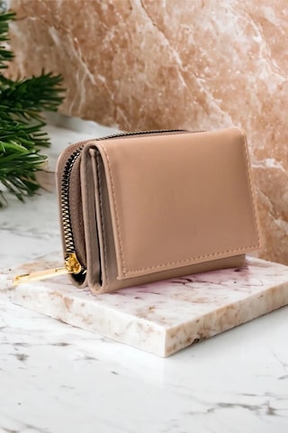 Mygeppetobag Kadın Fermuarlı Ve Çıtçıtlı Bozuk Para Bölmeli Şık Cüzdan Vizon Çok Renkli