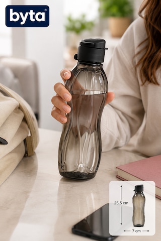 750 Ml Sızdırmaz Su Şişesi Matara Bpa İçermez Ergonomik Tasarım Spor Okul Ofis Seyahat Siyah