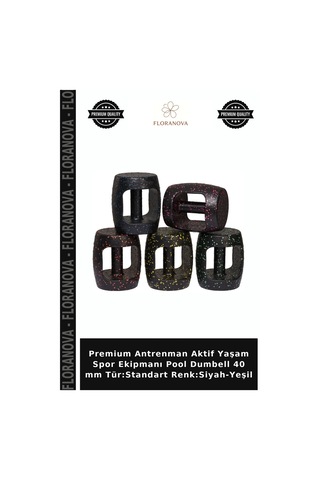 Premium Antrenman Aktif Yaşam Spor Ekipmanı Pool Dumbell 40 Mm Tür:standart Renk:siyah-yeşil Siyah - Yeşil
