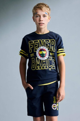 Defacto Fenerbahçe New Regular Fıt Bisiklet Yaka Kısa Kollu Siyah Tişört Erkek Çocuk H7868a826hsın42 İndigo-ın42