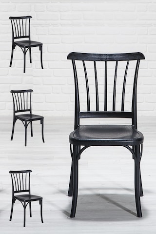 Violet Home Mutfak Sandalyesi 4 Adet Siyah