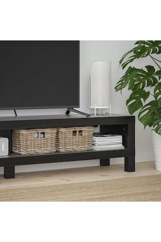 Tv Sehpası Lack 160 Cm Meridyendukkan 2 Raflı Tv Ünitesi, Televizyon Sehpası 160x35x36 Cm Venge Renk