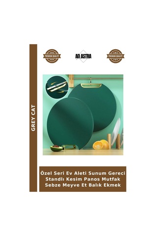 Özel Seri Ev Aleti Sunum Gereci Standlı Kesim Panos Mutfak Sebze Meyve Et Balık Ekmek Çok Renkli