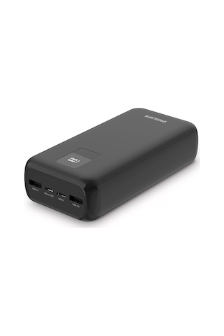 Philips DLP1930CB/00 30.000 mAh, 2x USB-A, 1x Micro USB, 1x USB-C, Hızlı Şarj Powerbank, Siyah