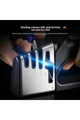 Suofeng Ev Ve Dışarıda Kullanım İçin El İle Çelik Bıçaklarını Hızlı Ve Keskin Hale Getiren Çok Fonksiyonlu Taşınabilir Tasarım Aparatı Siyah, Dörtlü Diğer
