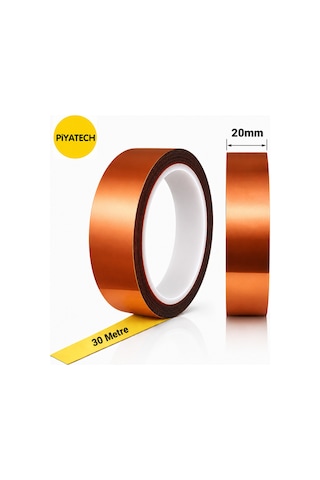Kapton Yanmaz Bant Yüksek Isıya Dayanıklı Isı Bandı 20 Mm X 30 Metre