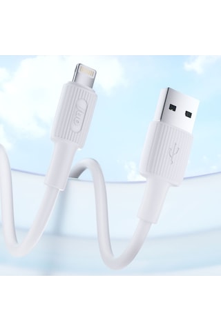 Juo JCBS111-W 12w 2.4a Usb-a To Lightning iPhone Apple Uyumlu iPad Silikon Hızlı Şarj Ve Data Kablosu Beyaz 1 Metre