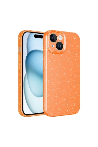 Apple Uyumlu iPhone 15 Kılıf Kamera Korumalı Simli Lüks Koton Kapak - Pembe Pembe Pembe