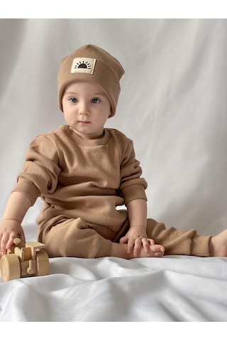 MiaBaby Bereli Üçlü Takım 001 Kahverengi