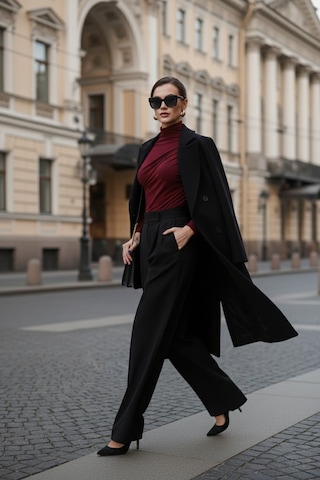 Lela Streç Büzgü Detaylı Slim Fit Dik Yaka Bayan Bluz 669925 Bordo