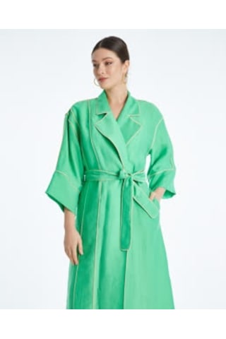 Kadın Biyeli Kap - Bağlama Kemer Detaylı - Modern Ve Şık - Günlük Ve Özel Günlerde Kullanım İçin Kap Yeşil