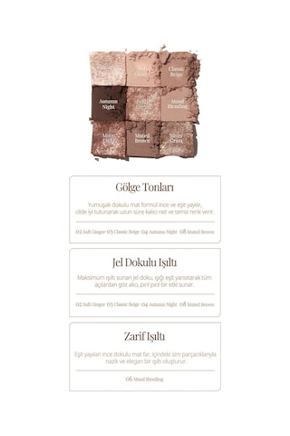 Dasique Mat Ve Işıltılı Renk Seçenekleri Sunan Far Paleti Shadow Palette 10 Autumn Breeze 10 Autumn Breeze