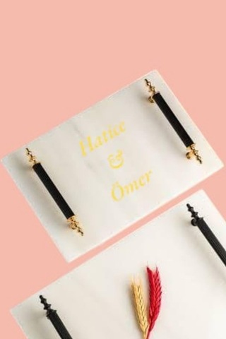 Söz Tepsisi Nişan,isteme İçin Yazı Gold Yada Beyaz Renk Nişan Tepsisi İçin Yazı