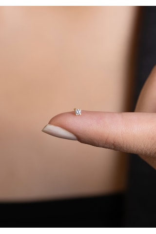 14 Ayar Altın Mini Tektaş Geçmeli Hızma Sarı