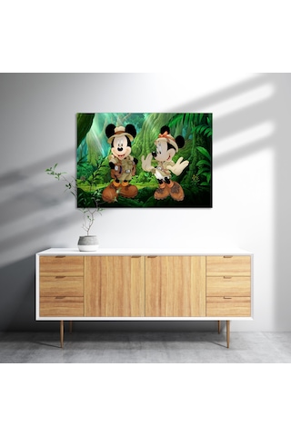 Cakasepetim Masaüstünde Mickey Maus Ve Minnie Mouse Safari Ahşap Mdf Tablo