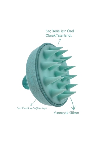 Slikon Saç Masaj Fırçası Şampuan Tarağı Mavi