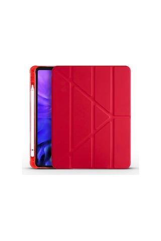 Apple Uyumlu iPad, Air 11inç M2 2024 Kılıf Kalem Bölmeli Trifolding Case A2902 A2903 A2904