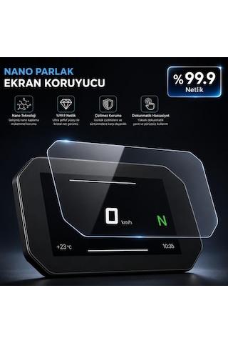 Bmw Motosiklet 6.5 İnç Tft Gösterge Ekran Koruyucu 9h Nano Parlak Adventure, Sport, M, Roadster Ve Urban Mobility Modelleriyle Uyumlu