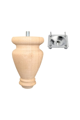 Tsmpapel Ham Ahşap Koltuk- Kanepe Ayağı Uzunluk: 15 Cm /Kalınlık :92 Mm