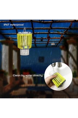 Reedark Fiziksel Uçucu Öldürücü Led Lambası - 20 M² Kaplama, Kamp Feneri Ve Flaş Işık Modları, Ip67 Su Geçirmez, Usb Şarj Edilebilir Pil Sarı