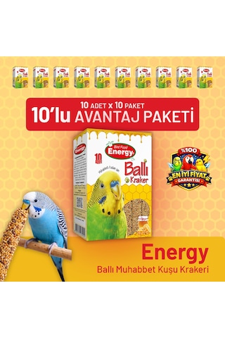 Ballı Muhabbet Kuşu Krakeri 10'lu- 10 Adet
