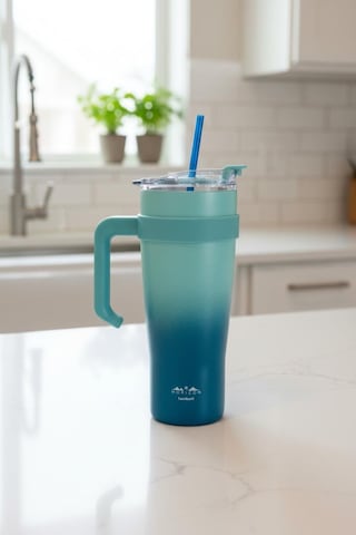 Bambum Horizon - Pipetli Termos Bardak Lacivert 1000ml Lacivert