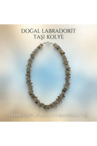 Labradorit Taşı Kolye Çok Renkli