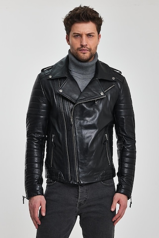 Roberto Siyah Deri Mont 001