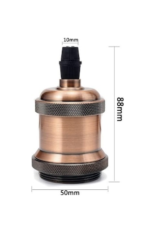 Vintage E27 Edison Seramik Lamba Duyu Kırmızı Bakır T210 250v 4a Retro Tavan Asma Lamba Tutucu
