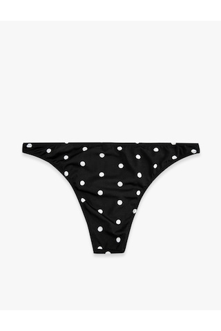 Koton Puantiye Desenli Brazilian Bikini Altı Siyah 6sak00198mm