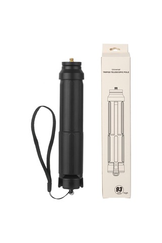 Neevoyu Alüminyum Çubuklu Teleskopik Tripod Ayak - 96.5cm Uzunluk, 1/4" Vida, Siyah 148g Diğer