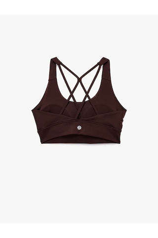 Koton Slim Fit U Yaka Kolsuz Sırt Detaylı Kaplı Sporcu Sütyeni Kahverengi 7wak30034nk Kahve