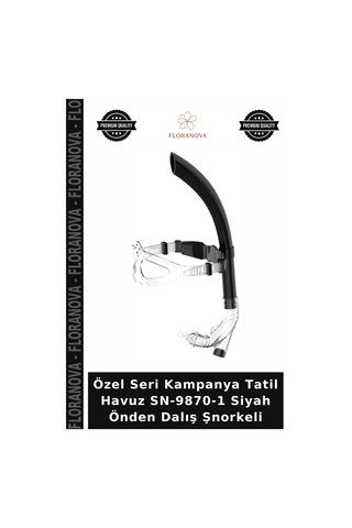 Özel Seri Kampanya Tatil Havuz Sn-9870-1 Siyah Önden Dalış Şnorkeli