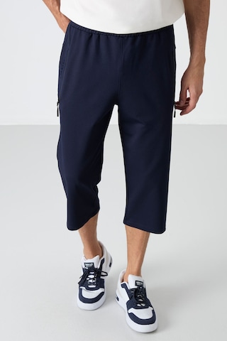 Tommylife Tommy Life İndigo Fermuar Cepli Standart Kalıp Klasik Paça Erkek Kapri - 83091 İndigo