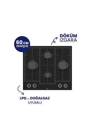 Fryart XE63CS-LN385-D063SA Siyah Chef Edition 3'lü Ankastre Set