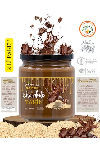 Naturel Çikolatalı Çiğ Susam Tahini 550 X 2 Adet