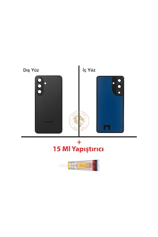 Samsung Galaxy S26 Plus Siyah Renk Lensli Arka Kapak + B7000 Yapıştırıcı Arka Cam Batarya Kapağı Pil Kapağı Lazer Kesim Back Cover Galaxy S26 Plus Uyumlu 41834698