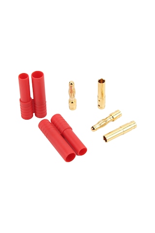 Kangvka 4mm Bakır Altın Kaplama Muz Plugları, Esnek Plastik Kılıflı, Esc Pil Ve Uzaktan Kumanda Helikopteri Bağlantısı İçin 2 Adet Erkek + 2 Adet Dişi + 2 Kılıf