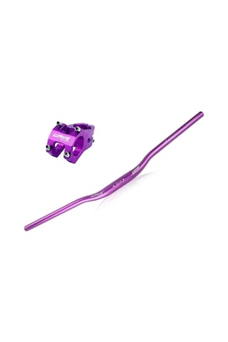 Wake Alüminyum Mor 31.8 780mm Riser Mtb Gidonu + Gidon Boğazı Seti Mor