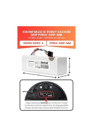 Xiaomi Mijia 1c Robot Vacuum Mop P1904-4s1p-mm Batarya 2800mah