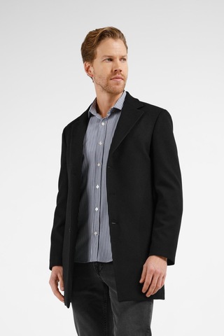 İmza Siyah Mono Yaka Esnek Slim Fit Classic Kaşe Palto 1005255101 Siyah