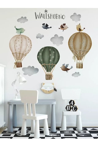Wallshebno Çocuklar İçin Duvar Ve Duvar Kağıdı Dekoratif İç Mekan Balonlar Etiketleri 227945550 Yeşil