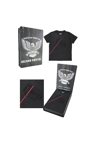 Beşiktaş Antrasit Siyah Çocuk T-shirt Kişiye Özel Kutulu 001