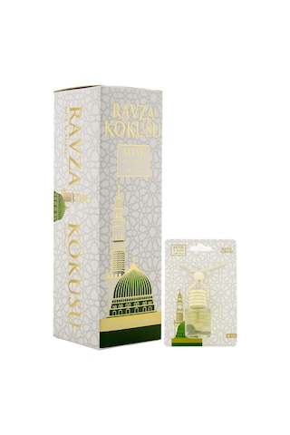 Medine Ravza Kokusu 400ml Sprey Ve Medine Ravza Kokusu 8 Ml Araba Kokusu Cam Şişe