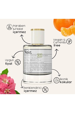 K3 Kadın Edp Parfüm 50 Ml 9% Amber - Çiçeksi