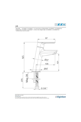 Eca Lia Lavabo Bataryası 102188888