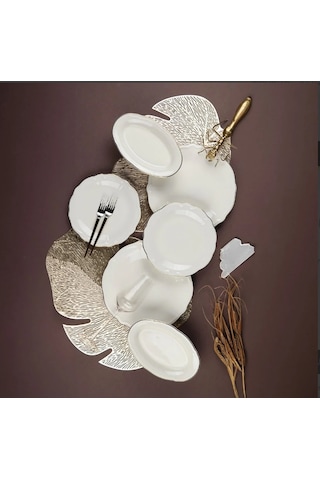 Porser Fulya 18 Parça Yemek Takımı Altın Yaldız