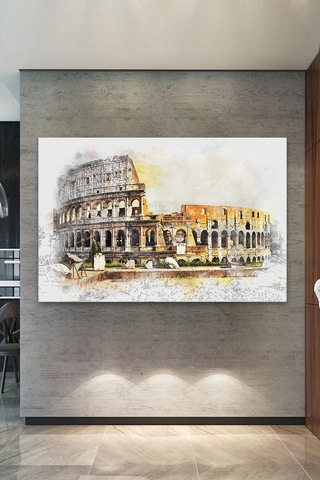 İtalya Roma Colosseum Amphitheatre Kolezyum Amfitiyatro Kanvas TAblo 120 x 80