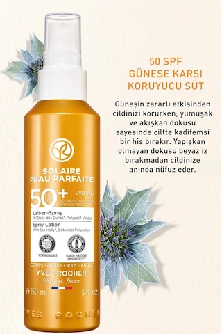 Yves Rocher Solaire Peau Parfaite Güneş Koruyucu Vücut Spreyi SPF50+ 150 ML