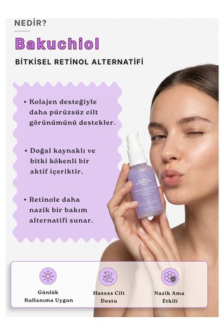 Botavee Retinol Alternatifi Bakuchiol Serum - Yaşlanma Karşıtı, Canlandırıcı Ve Aydınlatıcı Yüz Serumu - 30 Ml